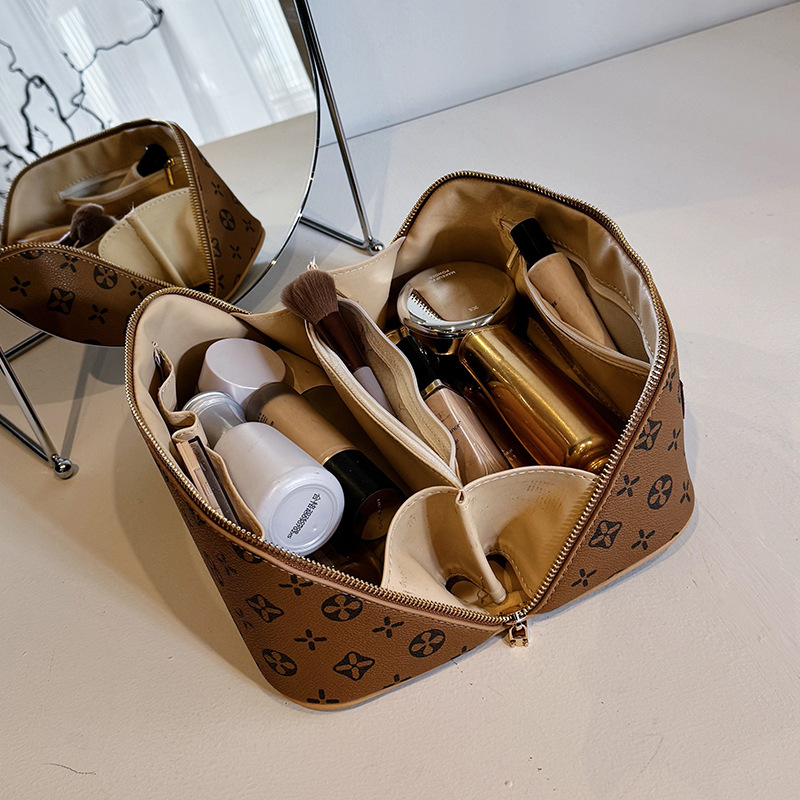 Fashion Cosmetic Bags Women's Portable Large Capacity Cosmetic Organizer Bag with Trendy Pattern - Travel Toiletry Handheld Bag for Outings