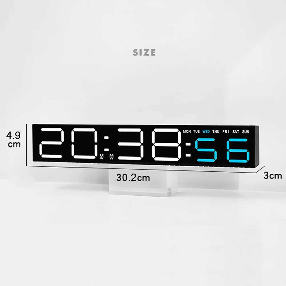 Digital LED Alarm clock with Colorful Music Rhythm Pickup Lighting Bar Gift Table Clock for Home Decoration M251205 - view 7