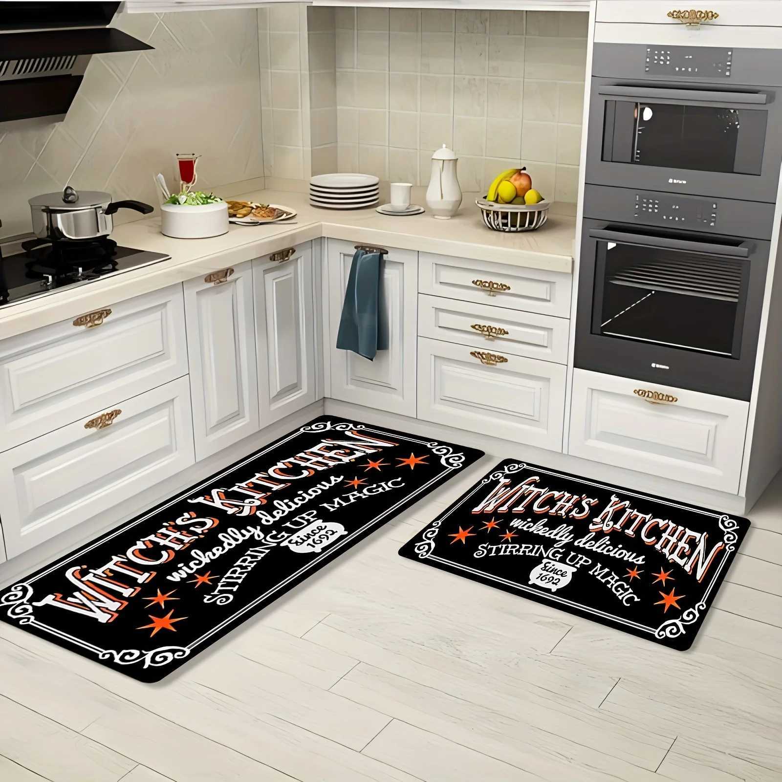 VIKAMA Black Creative Kitchen Rug Which Kitchen 2pc Carpet Doormat Welcome Mat Living Room Carpet Rug For Bedroom Home Decoratio H251205