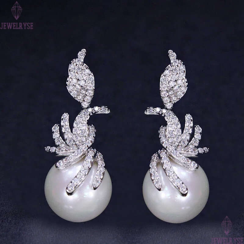 Luxury Charm Pearl earring designer for woman AAA Cubic Zirconia Silver Plated South American Water Drop White Diamond Earrings Jewelry For Women Teen