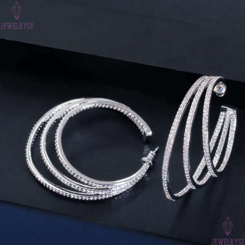 Luxury Charm Big Gold Diamond Earring Designer for Woman Party Round AAA Cubic Zirconia South American Copper 925 Silver Sterling Post Earrings Annive