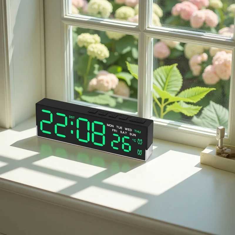 USB Powered Digital Alarm Clock with White Mood Light TEMP Week 2 Alarm DST Table Clock 3 Levels Brightness 12/24H LED Clock M251205 - view 6
