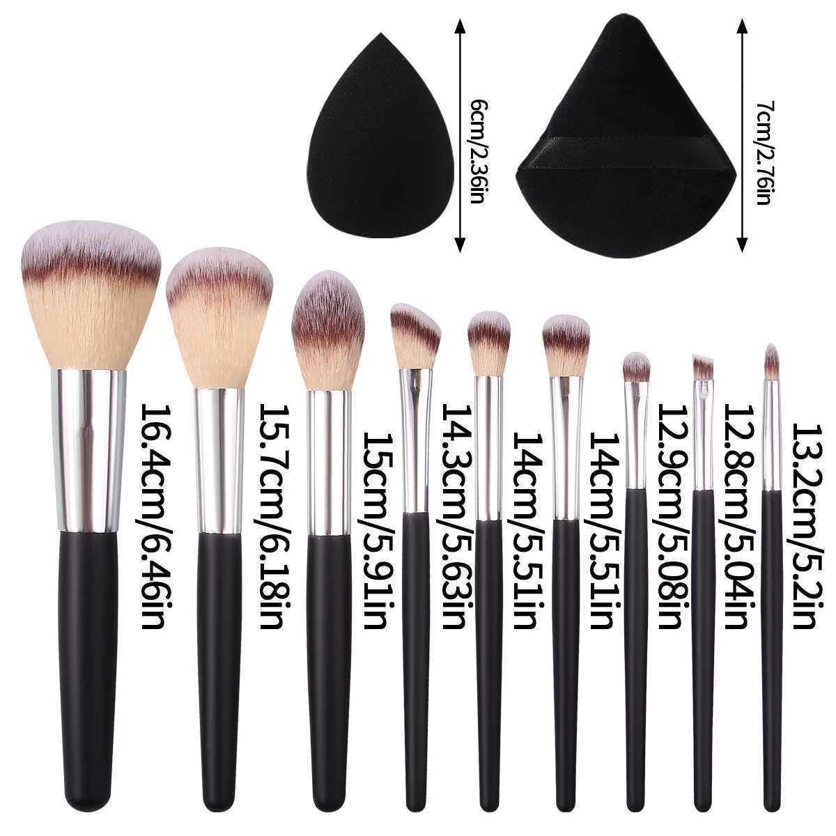 11PCS Soft Eyeshadow Blush Powder Professional Makeup Brush Set Dry and Wet usable sponge Egg Triangular Powder PuffT251205