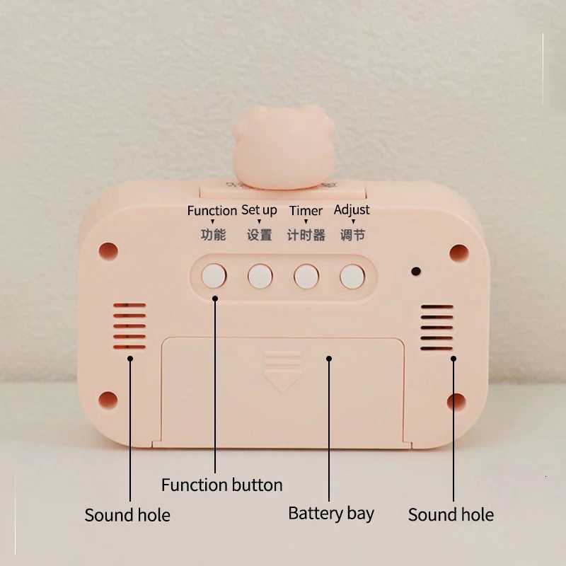 Cute Animal LED Digital Clock Rome Decor Cartoon Pig Alarm Clock with Night Light Room Cute Watch Bedroom Bedside Ornaments M251205 - view 7