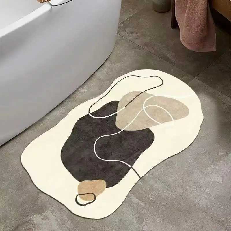 Bathroom toilet anti slip carpet toilet absorbent floor mat door quick suction quick drying diatomaceous earth H251205