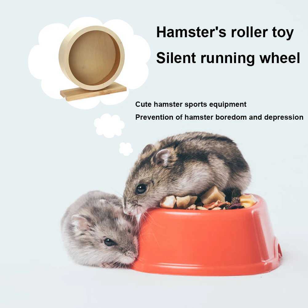 Hamster Roller Wheel Multipurpose Wood Silent Running Toy Non-toxic Wooden Silent Spinner for Hamster Mice Guinea Pigs M251205