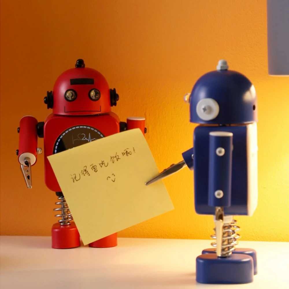 Mute Robot Alarm Clock Metal Creative Luminous Digital Display Design Student Children Bedroom Desk Decoration Multi-Color M251205 - view 6