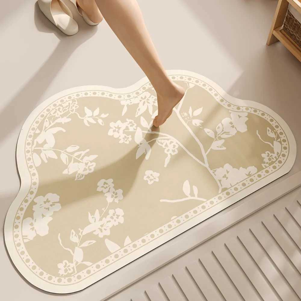 VIKAMA American Retro Floral Floor Mats Bathroom Entrance Water Absorbent Non Slip Foot Mats Home Decorative Carpet H251205
