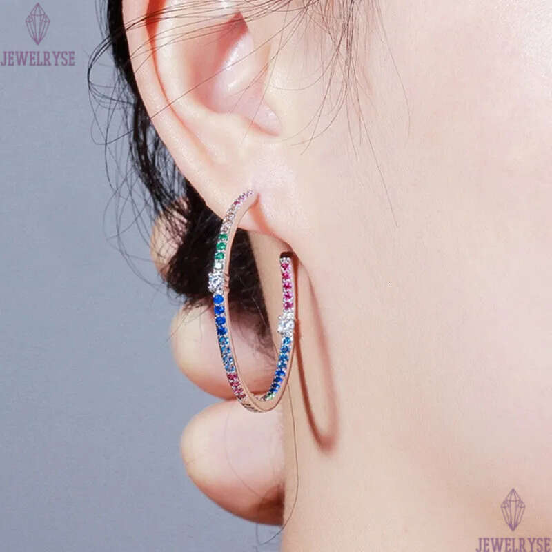 fashion hoop earrings designer for women colorful AAA cubic zirconia 925 silver post copper jewelry 18k gold luxury dimond earring girls christmas day