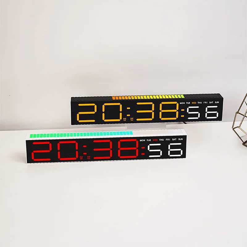 Digital Pickup LED Clocks Rechargeable Dual Alarm Table Clock with 3 Rhythm Modes RGB Lamp LED Strip Lights Pickup Alarm Clock M251205 - view 6