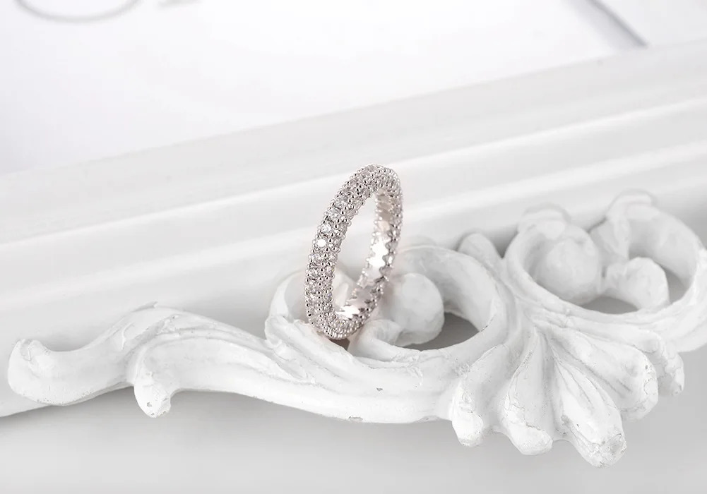 Round 925 Sterling silver aesthetic Band Ring For Women Lady Anniversary Gift Jewelry Wholesale 251126