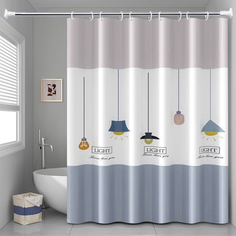 YL-37886 Bathroom Shower Curtain Waterproof and Mildew-proof Set, No Drill Required, Partition Curtain, Hanging Curtain, High-end Bathroom Curtain