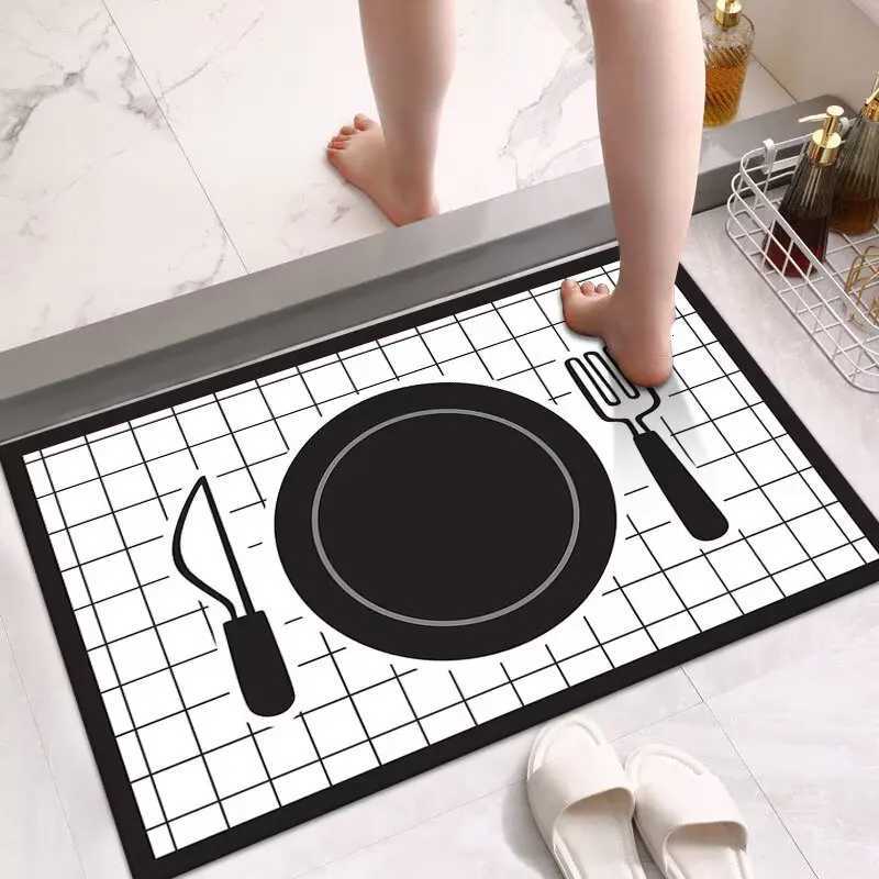 Diatom mud bathroom absorbent floor mat door floor mat toilet entry carpet toilet dirt-resistant household bathroom floor mat H251205