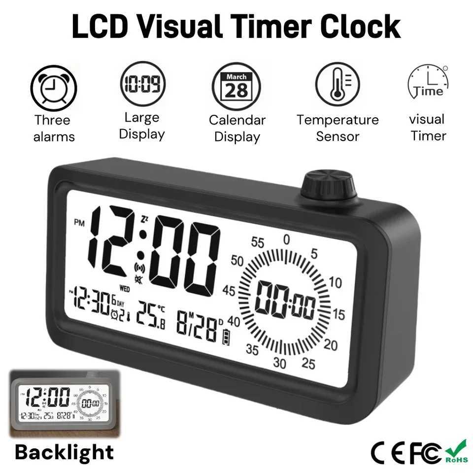 Alarm Clock with 3 Alarms Night Light Visual Timer Digital Clock for Children Students Desk Clock with Gift Box for Bedroom M251205 - view 3