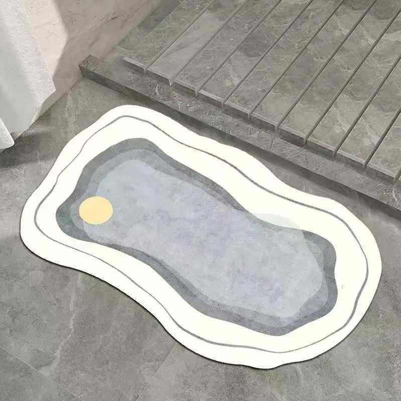 Bathroom toilet anti slip carpet toilet absorbent floor mat door quick suction quick drying diatomaceous earth H251205