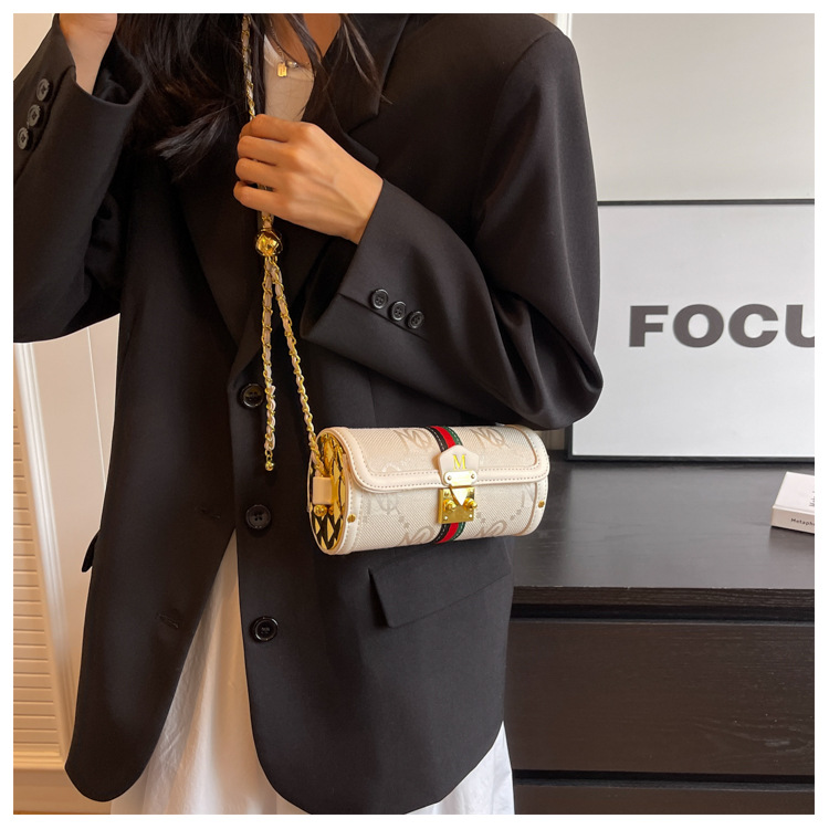 2026 Luxury Brand Designer Bag High-End Stylish Small Bag New Fashion Versatile Chain Crossbody Bag Niche Texture Shoulder Cylinder Bag