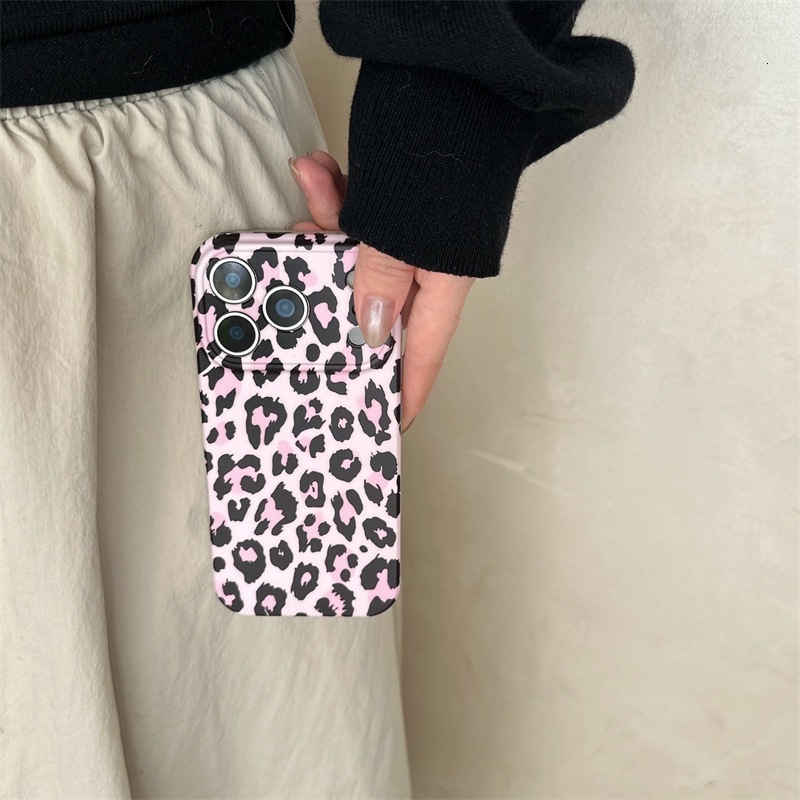 INS Korean Style Leopard Print for iPhone 17 Max Apple 16 Phone Case 15 Pro Matte IMD Girl 14P