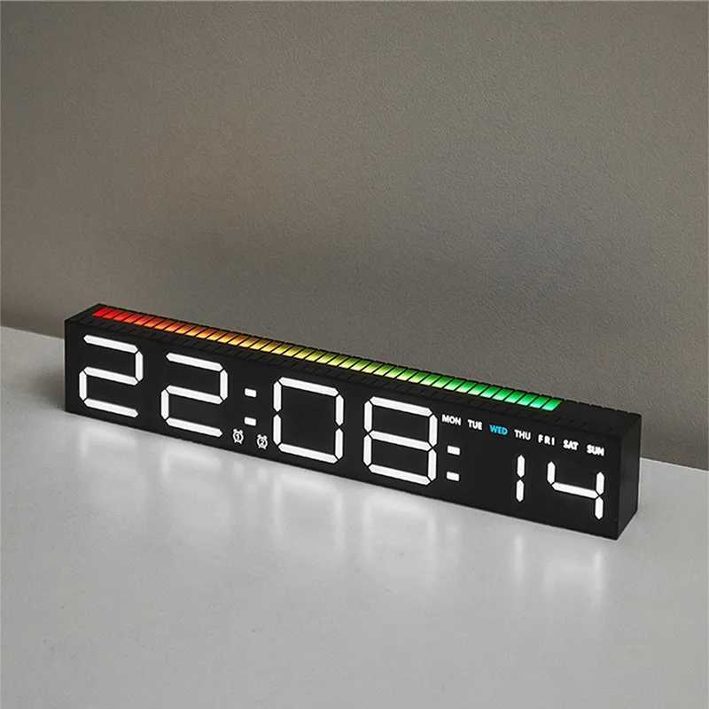 Digital Pickup LED Clocks Rechargeable Dual Alarm Table Clock with 3 Rhythm Modes RGB Lamp LED Strip Lights Pickup Alarm Clock M251205 - view 3