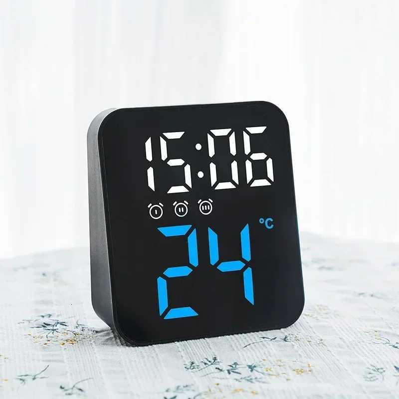 Digital Alarm Clock for Bedrooms with Temperature Adjustable Brightness Voice Control three Alarm Wall Clock 12/24H M251205 - view 6
