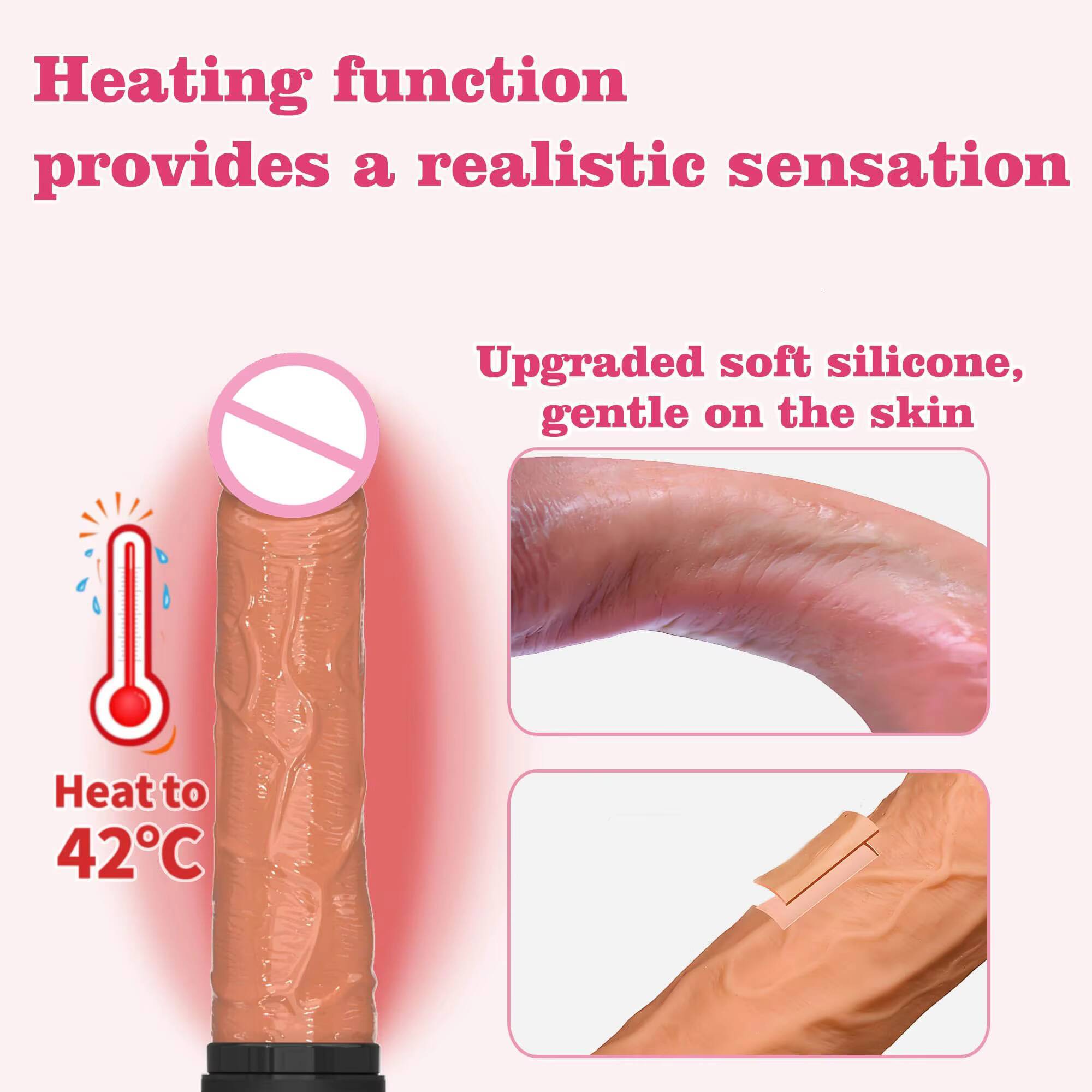 Upgraded Portable Automatic Dildo Machine Multi-Angle Multi-Speed Adjustable Thrusting Sex Machine with Heating Dildo for Women