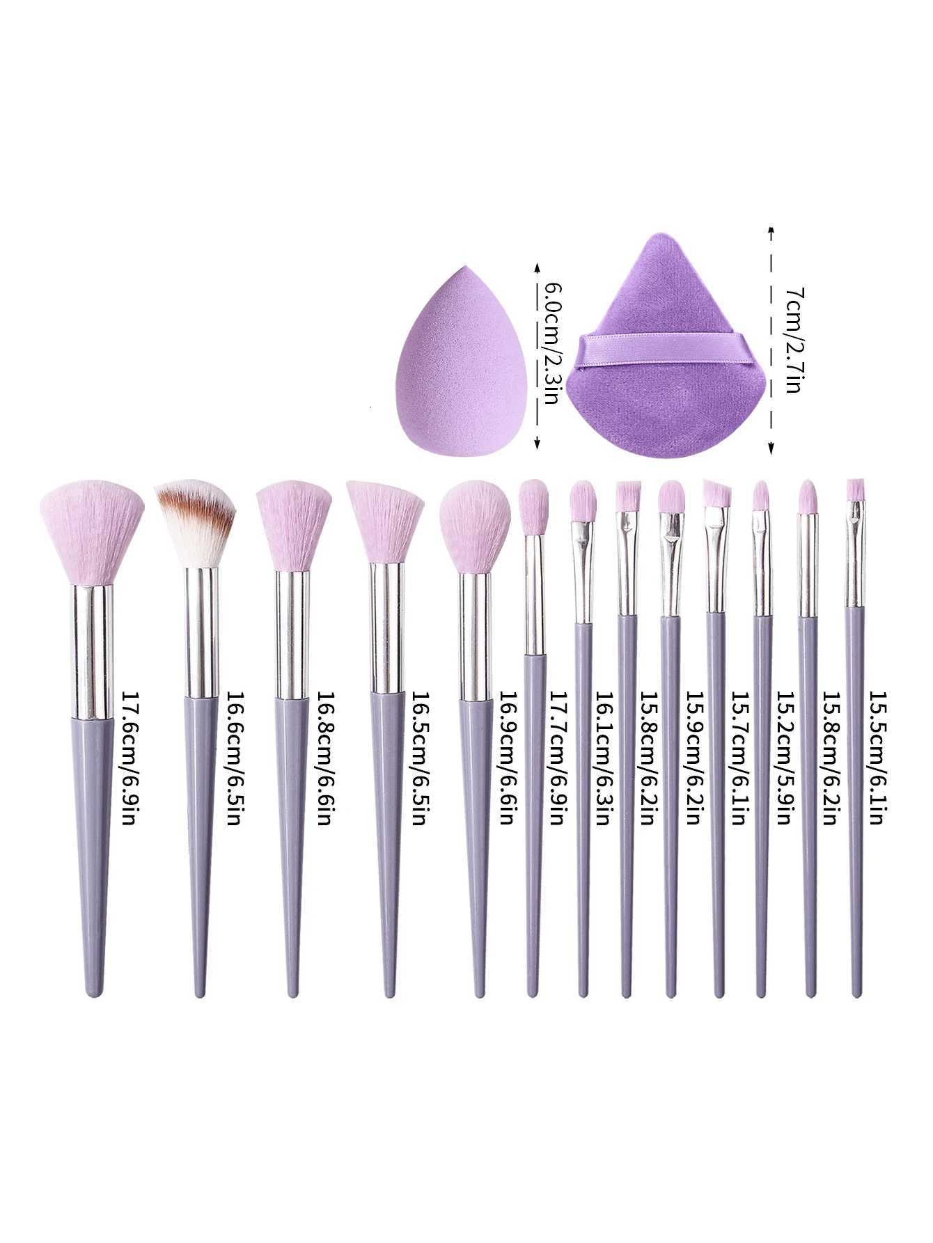 The 17-piece purple makeup brush set includes a multi-functional facial makeup brush/sponge egg/fan-shaped powder puffT251205