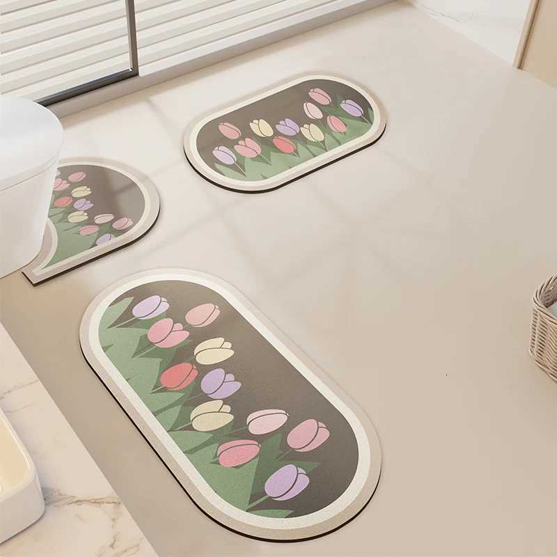 VIKAMA 3-Piece Waterproof Floor Mat for Bathroom Anti-Slip Floor Mat for Toilet Area Bathroom Floor Rug for Home Decoration H251205