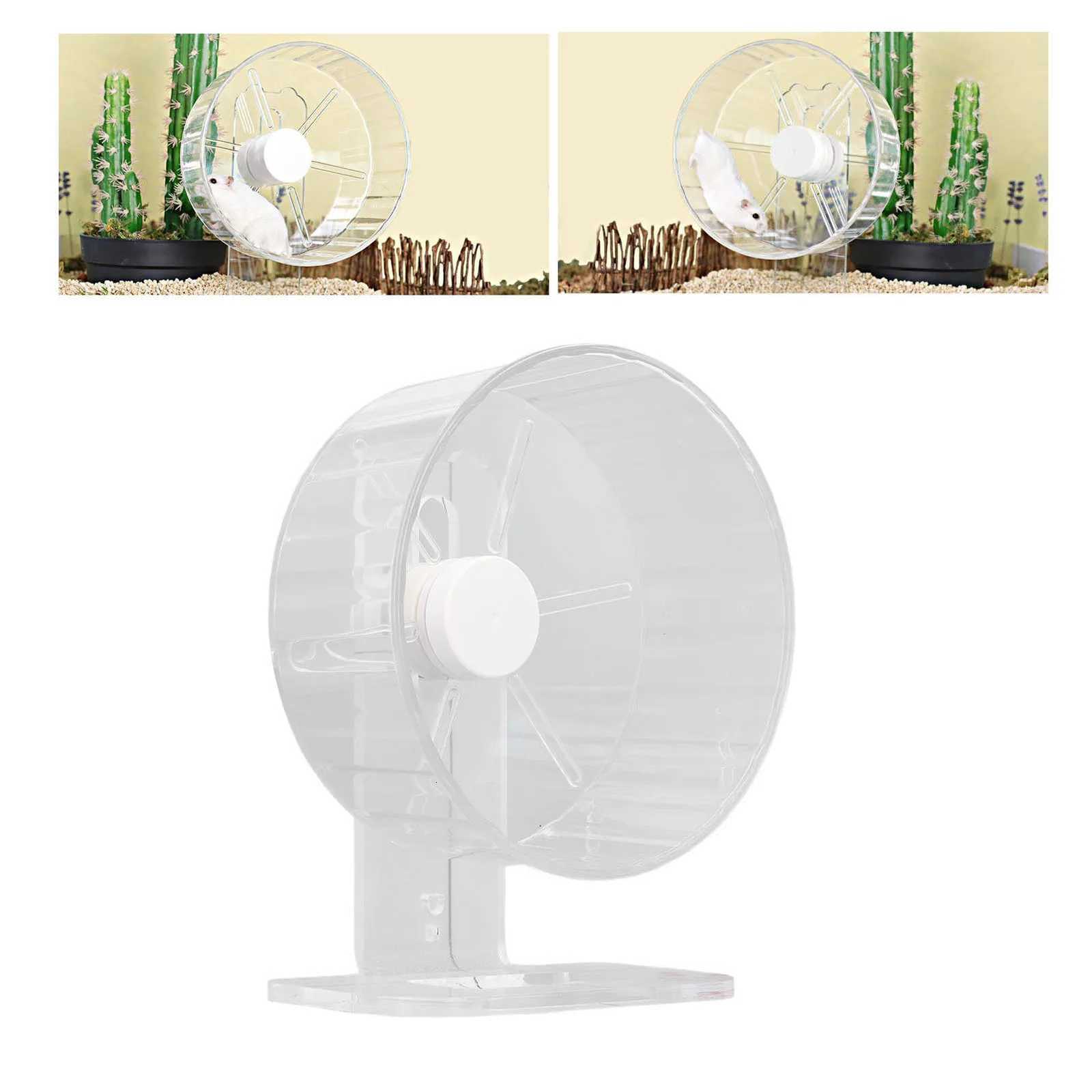 Hamster Cage Wheel Hamster Exercise Wheel Acrylic Transparent Prevent Slip Versatile Easy To Clean with Stand for Hamster Cage M251205