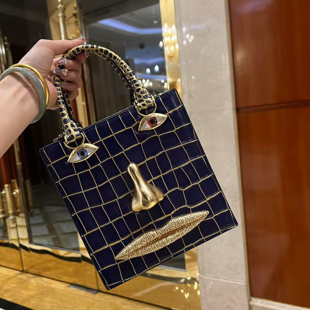 Schiaparelli ANATOMY JEWELRY BAG designer face bag shoulder bags women clutch handbags genuine leather crossbody bag purses luxury tote bag