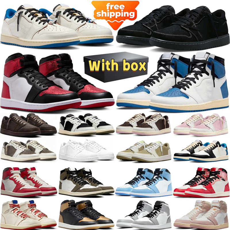 free shipping designer basketball 1 1s shoes mens sneakers woman trainers Triple Black White Party Light Smoke Grey sport chaussures Casual shoe with box