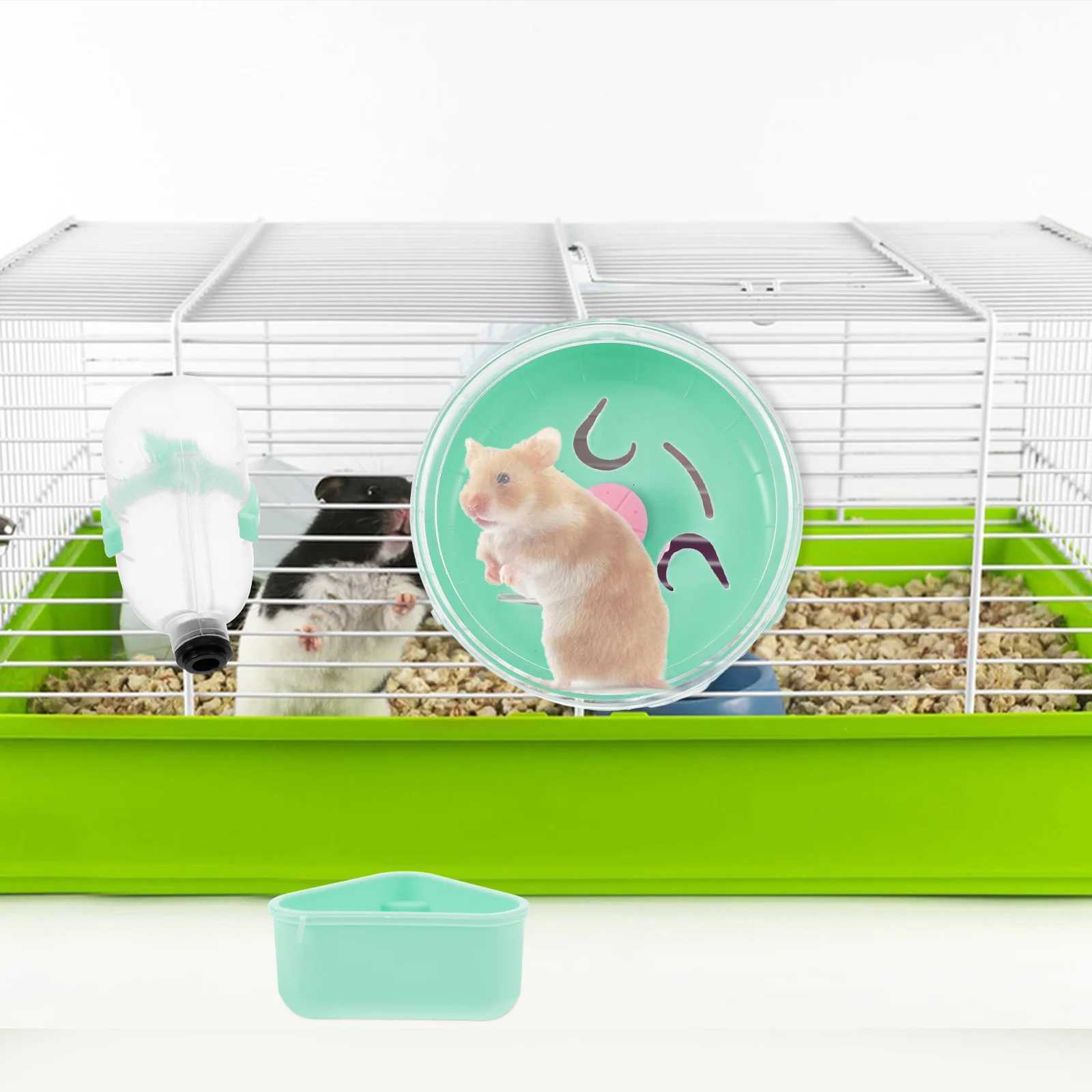 1Set Hamster Cage Accessories Multifunctional Running Wheel Food Bowl Water Bottle Small Animal Supplies Pet Exercise Tool M251205