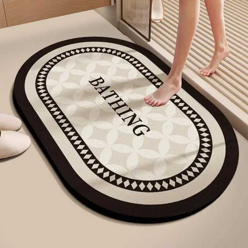 VIKAMA Simple Fashion Diatom Mud Carpet Bathroom Non Slip Waterproof Foot Mat Balcony Laundry Quick Dry Mat Home Decoration H251205
