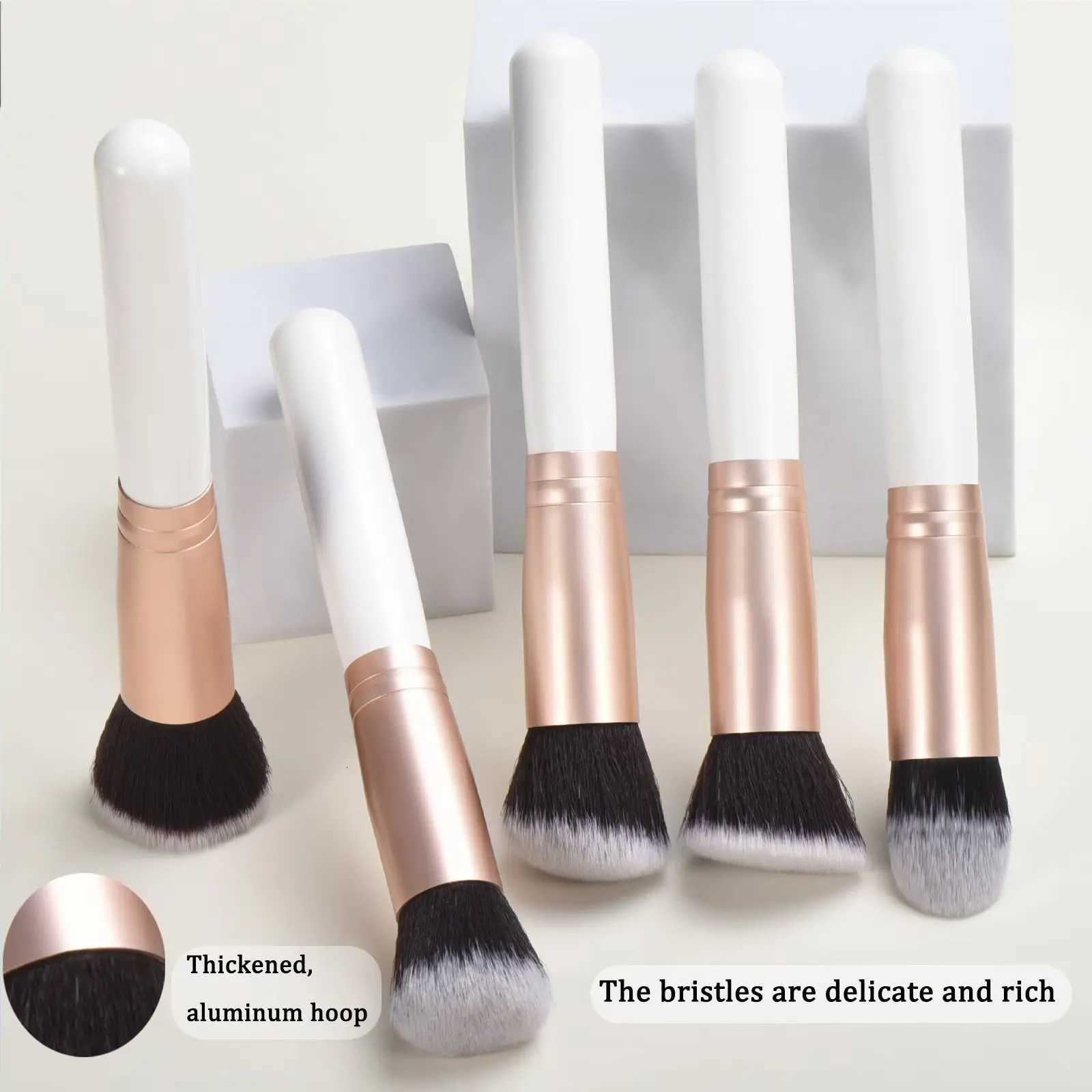 White Wooden Handle Makeup Brush Set - Premium Quality Cosmetic Brushes for Face And EyesT251205