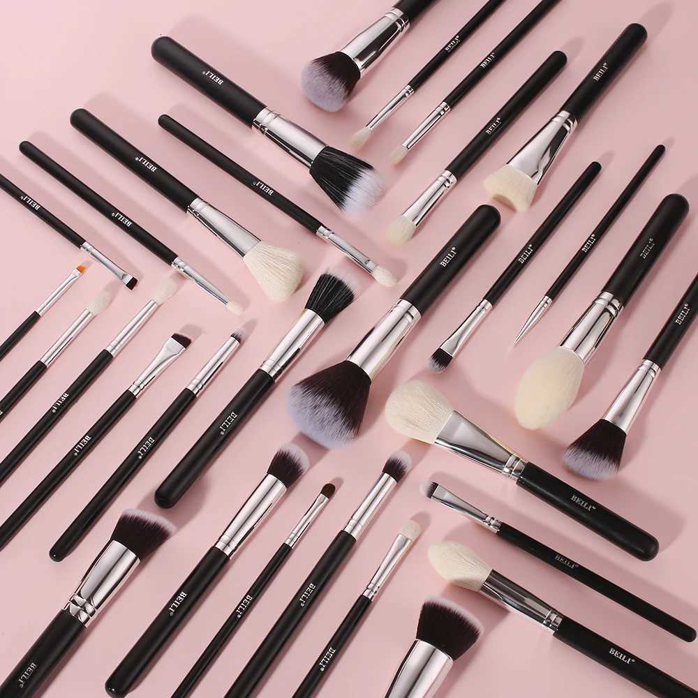 BEILI Black Makeup brushes set Professional Natural goat hair brushes Foundation Powder Contour Eyeshadow make up brushesT251205
