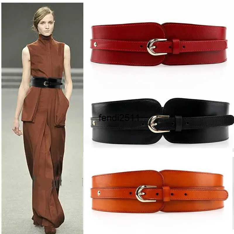 Belts Womens vintage one layer high-quality cowhide leather belt with elastic strap W240920