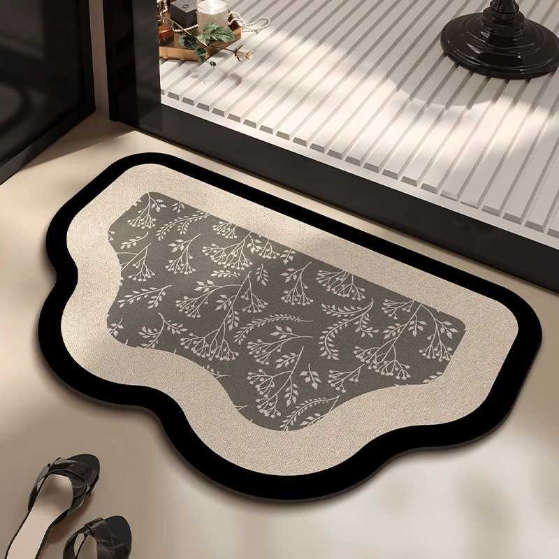 Bathroom floor mat toilet bathroom entrance absorbent diatomaceous earth anti slip and dirt resistant foot mat H251205