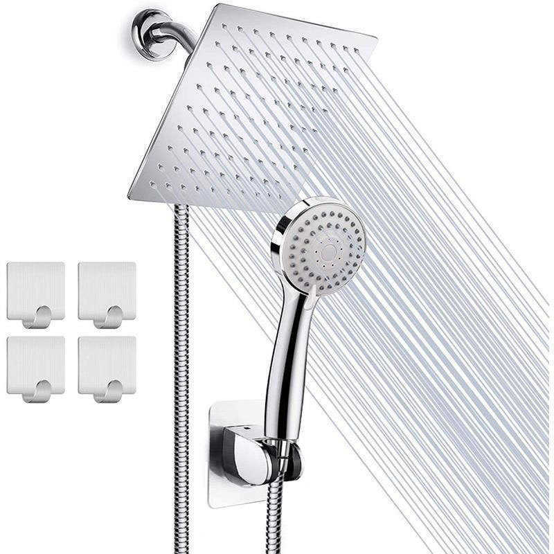 Bathroom shower kit - 8-inch stainless steel shower head with 3 functions - handheld shower head with dual shower heads S25125