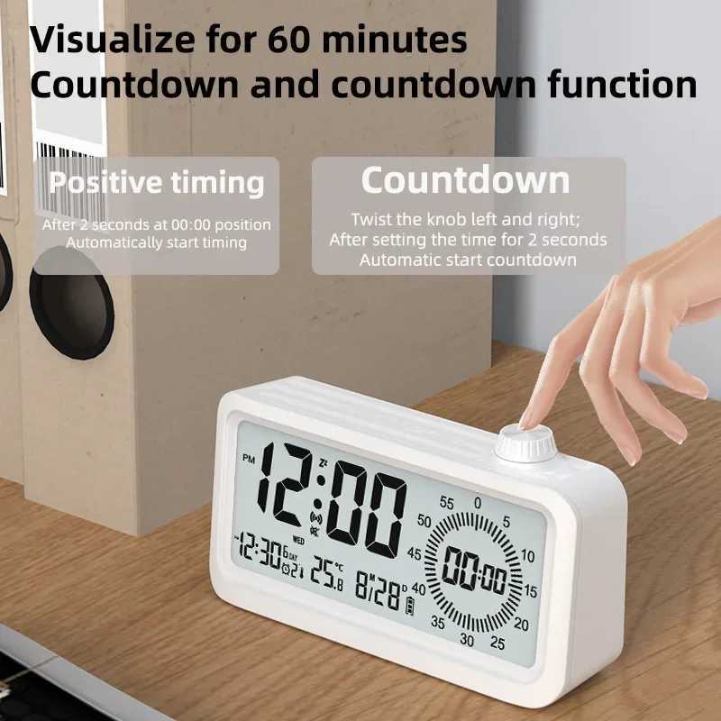 Alarm Clock with 3 Alarms Night Light Visual Timer Digital Clock for Children Students Desk Clock with Gift Box for Bedroom M251205 - view 5