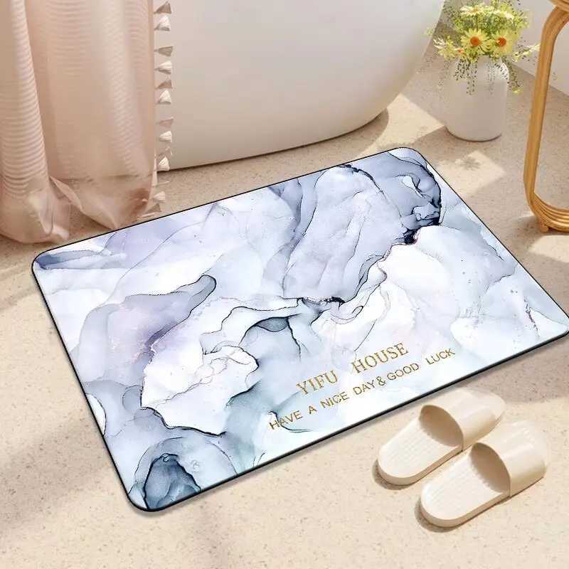 Soft diatom mud bathroom floor mat door floor mat toilet water absorption non-slip quick drying household door carpet mat H251205
