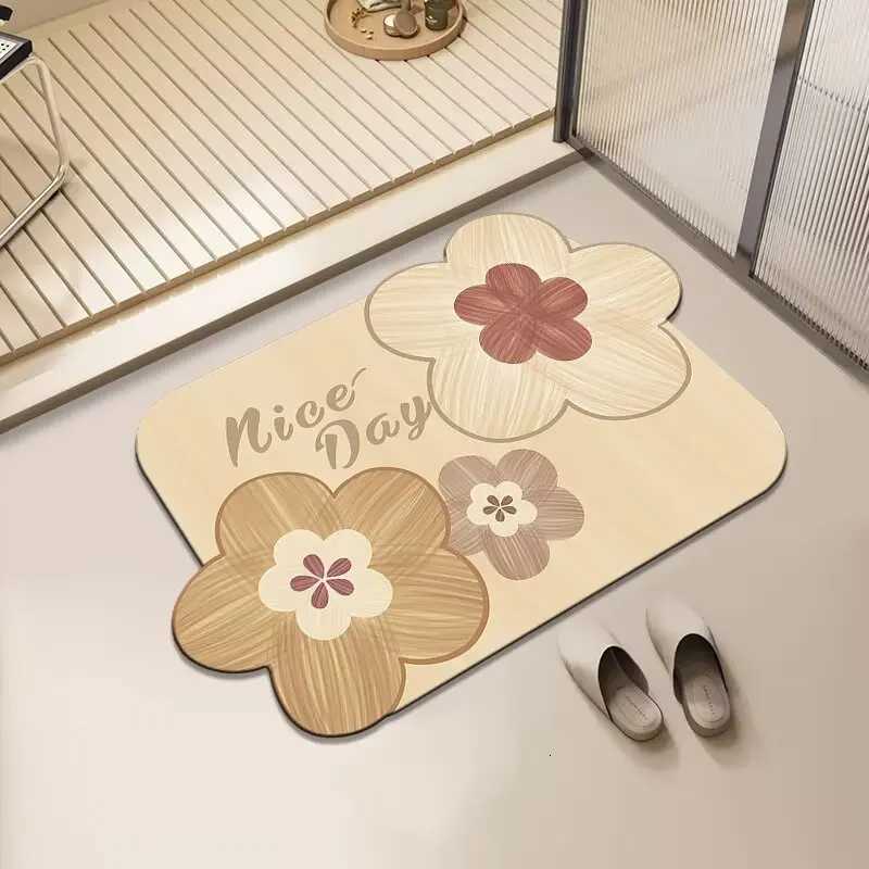 Soft diatom mud absorbent mat bathroom floor mat toilet door non-slip absorbent quick-drying foot mat door mat toilet carpet H251205