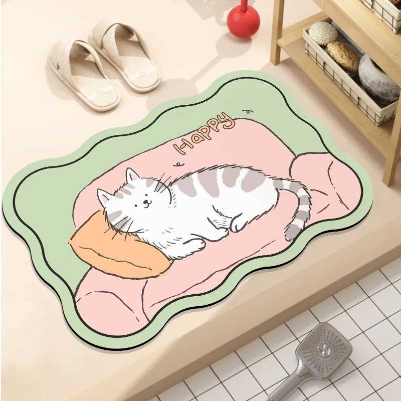 Bathroom floor mat toilet diatom mud absorbent mat quick-drying non-slip entry door carpet toilet floor mat H251205