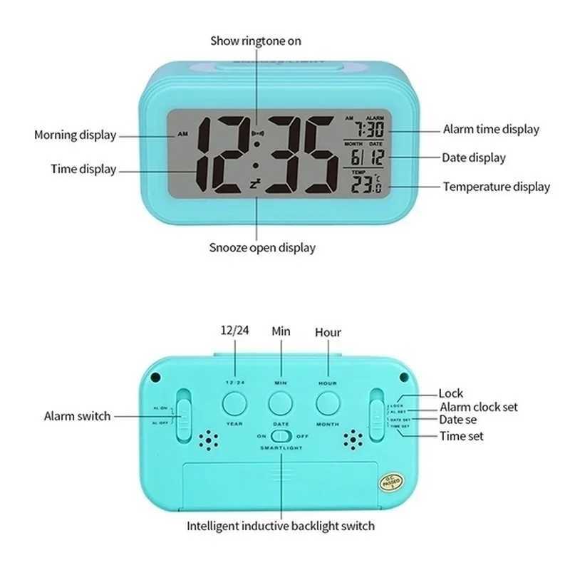 1PC Home LED Digital Alarm Temperature Calendar Snooze Function Alarm Clock Luminous Table Electronic Smart Clock M251205 - view 4