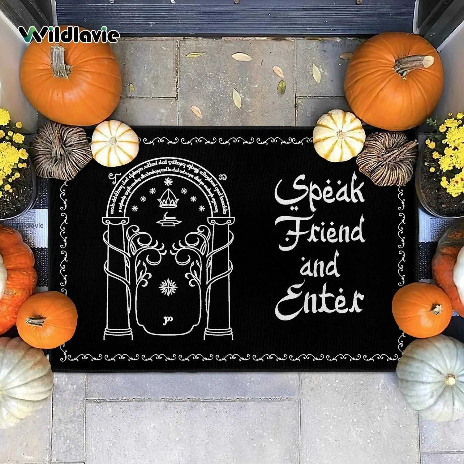 VIKAMA Gothic Black Carpet Welcome Mat Doormat Entranceway Front Door Mat Rug For Bedroom DoorOutdoor Carpet Home Decor H251205