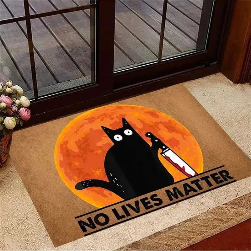 Funny Cat Door Mat with Humorous Quotes and Unique Designs Decorative Floor Protector for Home Entrance and Living Room H251205