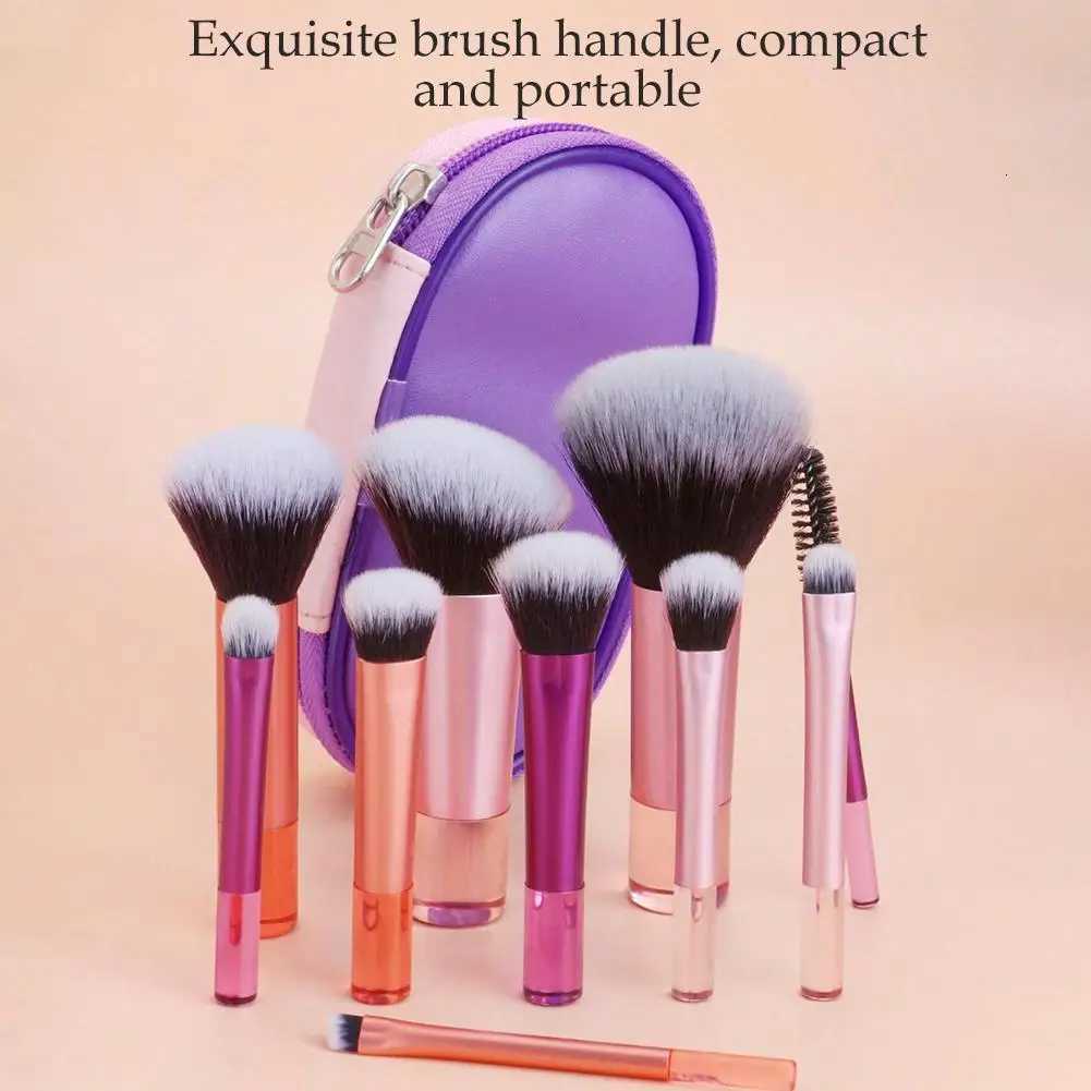 10Pcs Makeup Brush Set with Travel Bag Professional Foundation Contour Eyeshadow Eyebrow Brushes Complete Cosmetic Make Up ToolsT251205
