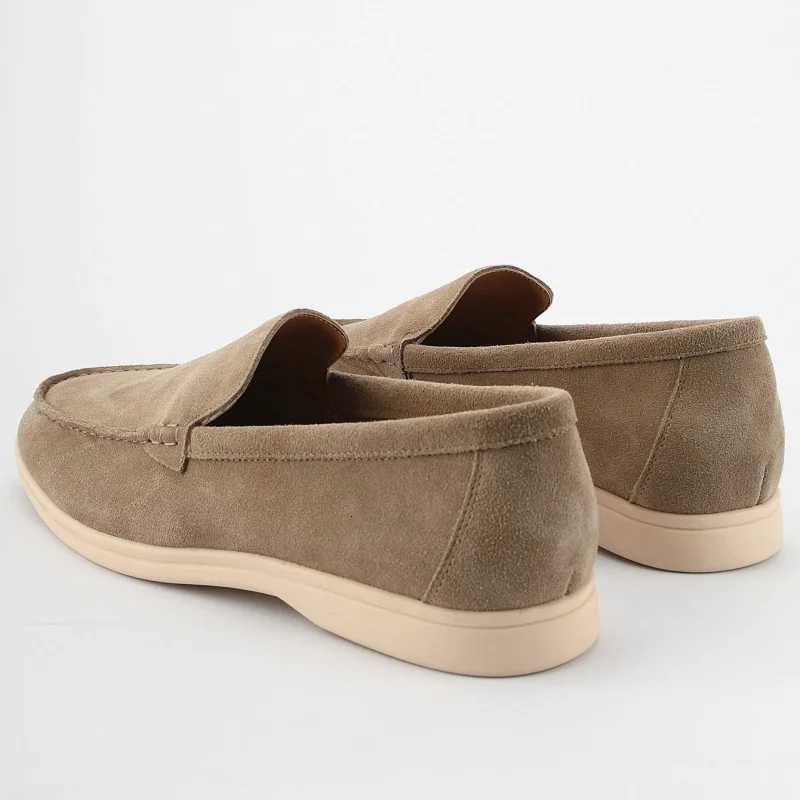 Mens Suede Leather Comfort Loafers Flat Casual Slip-on Shoes Fashion Suede Flats Classic Round Toe Soft Leather Loafers 2025 W251205