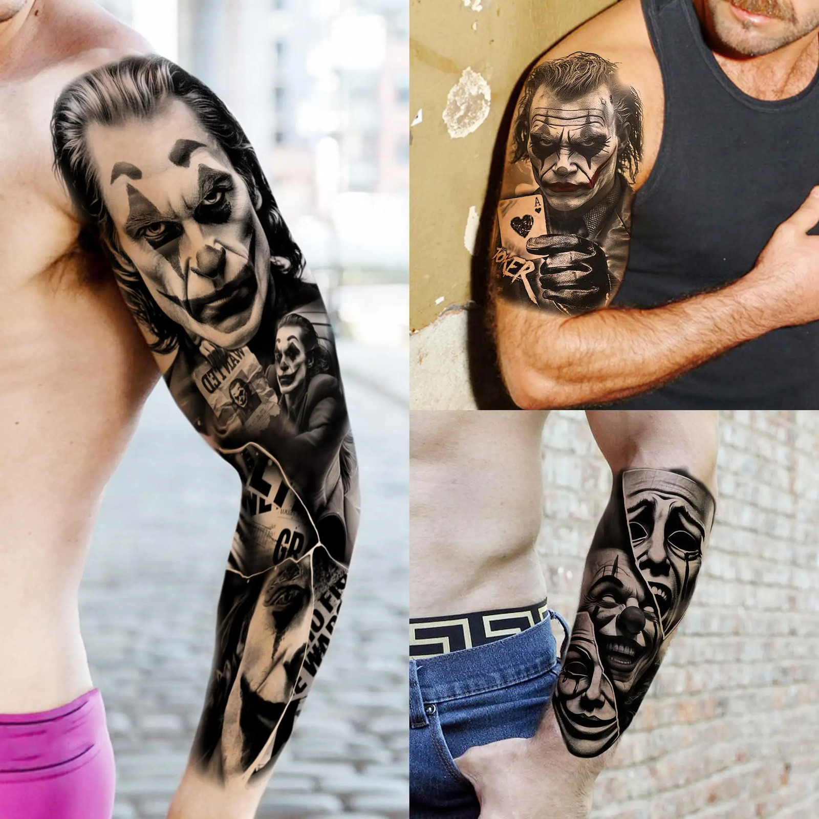 1 Sheet Full Arm Chichano Gangster Temporary Tattoos Sleeve Rebellious Nun Girls n Arm Tatoo Waterproof Fake Tattoo Sticker 251126