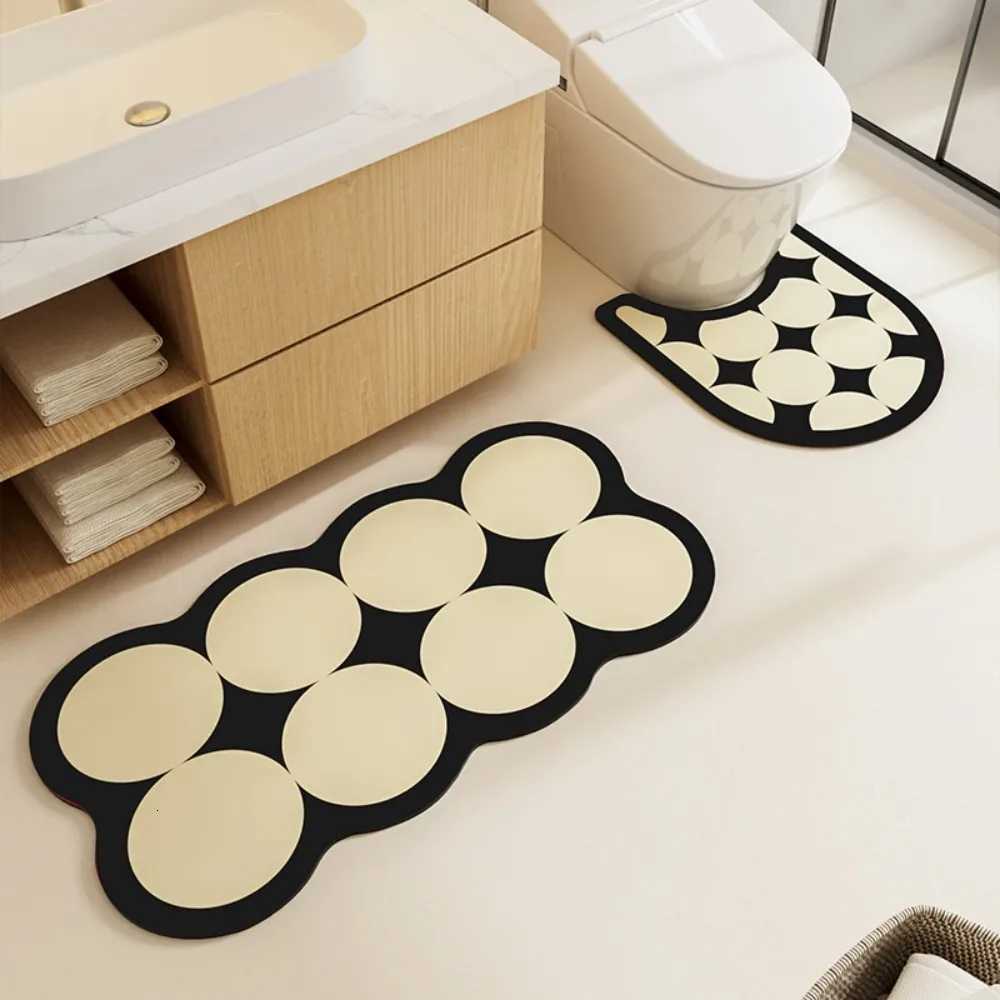 VIKAMA 3pcs Nordic Minimst Polka Dot Carpet Home Decor Super-Absorbent Bathroom Non-Slip Floor Mat Set Dirt-Resistant H251205