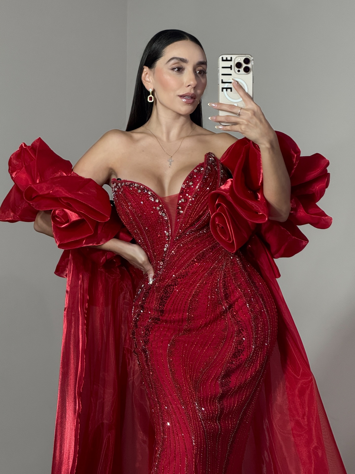 Exquisite Sequins Evening Dresses Strapless Rhinestone Prom Gown with Cape Princess Beading Mermaid Customized Vestidos De Noche Plus Size