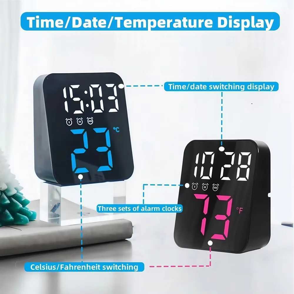 Digital Table clock Desk decoration and accessories Wall Alarm clock bedside desk table alarm clock timepiece electronic clock M251205 - view 3