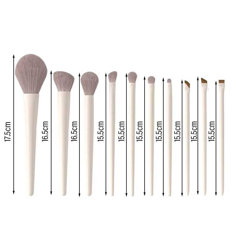 5/7/10/12pcs Professional Makeup Brushes Tools Set White Eyeshadow Eyeliner Foundation Brush Women Facial Beauty Cosmetic ToolT251205